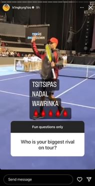 Kyrgios' Instagram story (@k1ngkyrg1os)